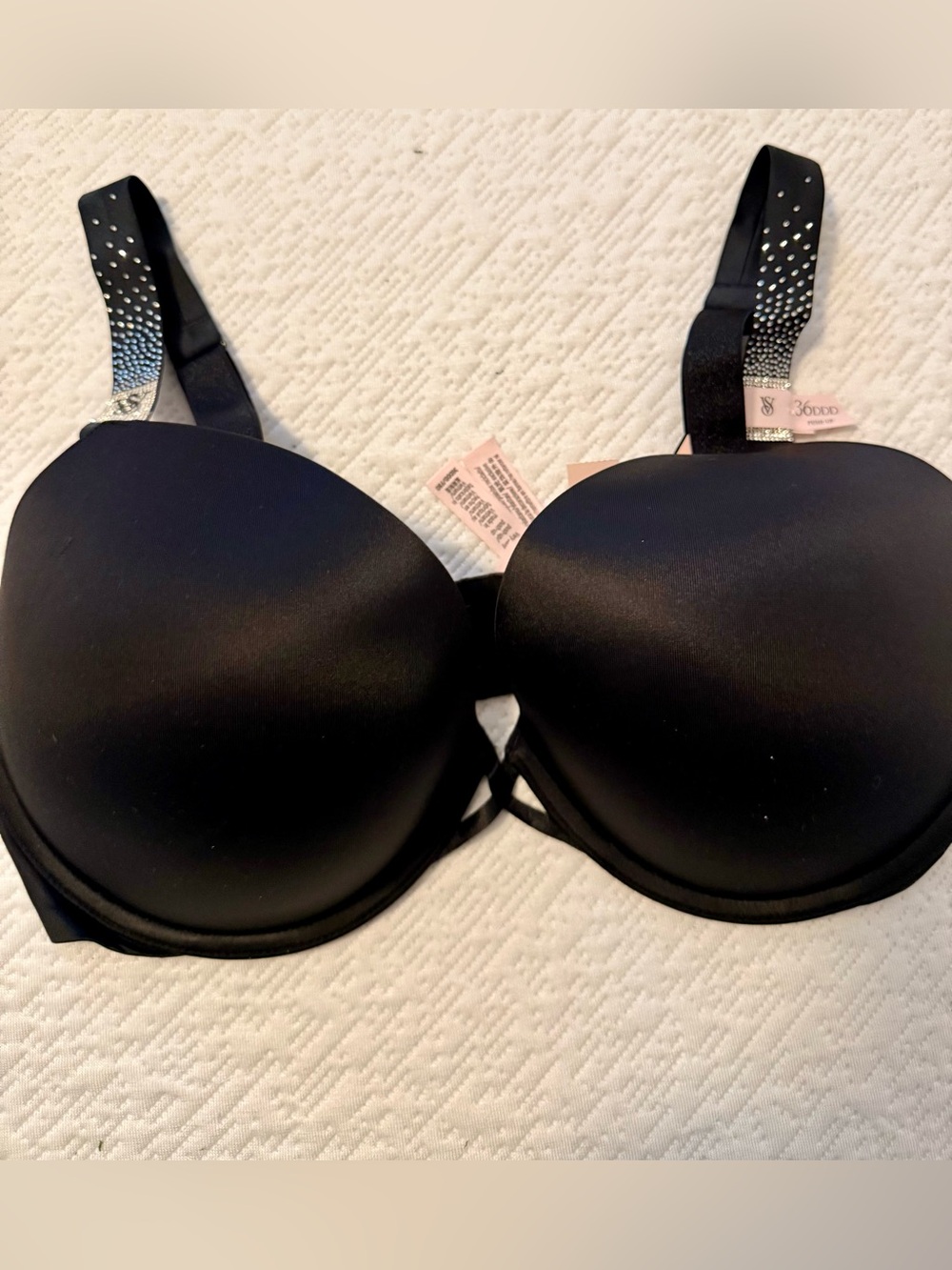 Victoria’s Secret bra rhinestone push-up 36DDD black NWT